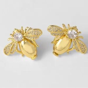 Luxury Gold Bee Stud Earrings